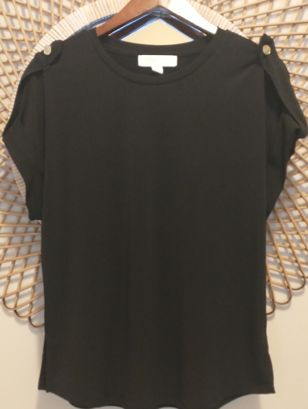 Michael Kors Black Short Sleeve Top Size Medium